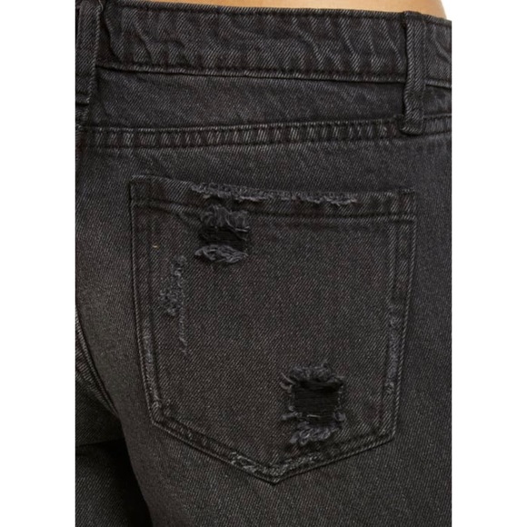 NEW BP Black Destroyed Wide Leg Low Rise Denim Jean 100% Cotton Size 29, Size 30 - Picture 5 of 14